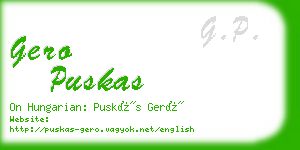 gero puskas business card